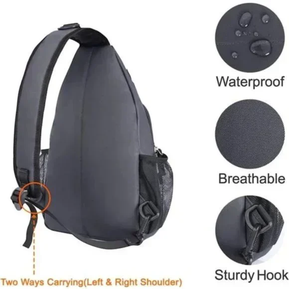 Multipurpose Crossbody Shoulder Bag Travel Space Gray - Picture 3 of 7